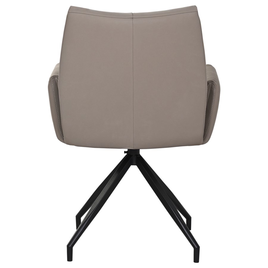 Mink Real Leather Swivel Dining Chair - Bradley
