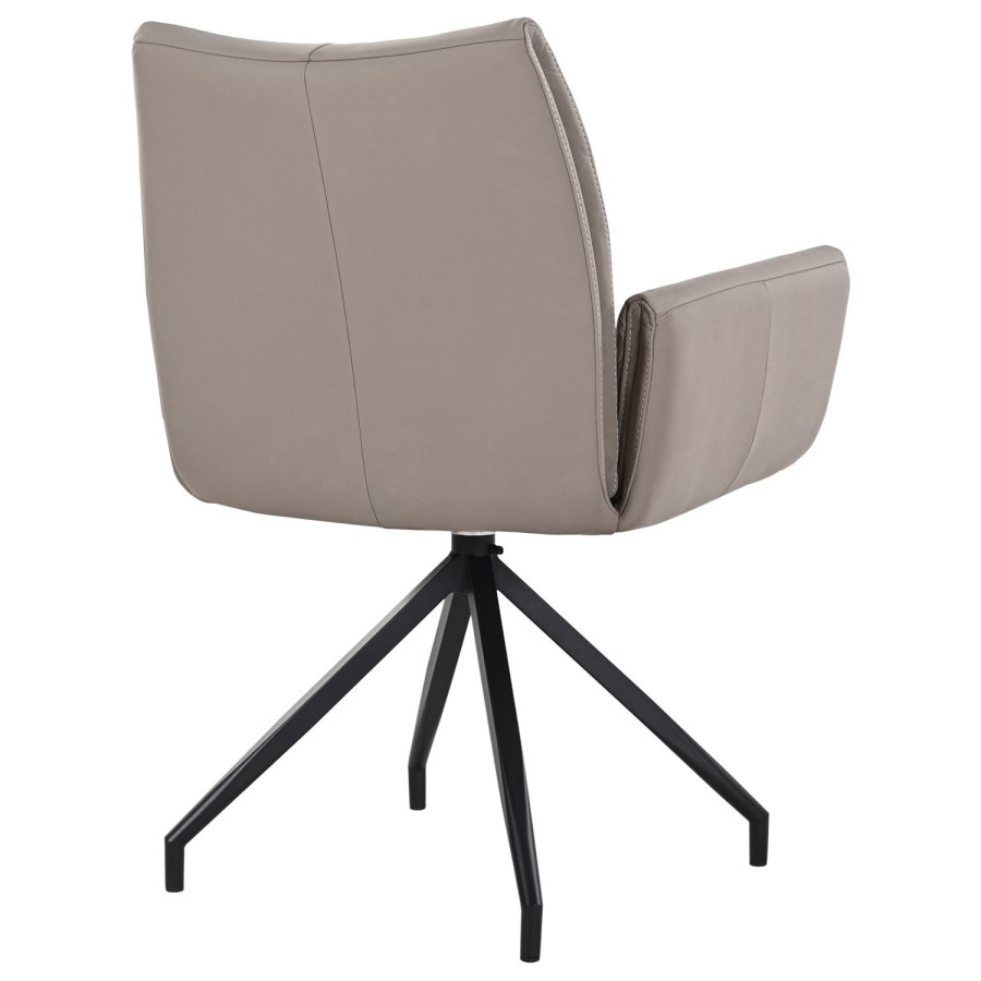 Mink Real Leather Swivel Dining Chair - Bradley