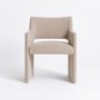 Set of 2 Beige Upholstered Dining Chairs - Zoe