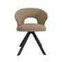 Set of 2 Beige Faux Leather Swivel Dining Chairs - Mila