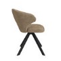 Set of 2 Beige Faux Leather Swivel Dining Chairs - Mila