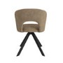 Set of 2 Beige Faux Leather Swivel Dining Chairs - Mila