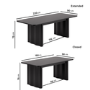 Large Black Oak Extendable Dining Table - Seats 6 - 8 - Wave