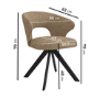 Set of 2 Beige Faux Leather Swivel Dining Chairs - Mila