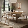 Large Rustic Oak Extendable Dining Table - Seats 6 - 8 - Wave