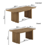 Large Rustic Oak Extendable Dining Table - Seats 6 - 8 - Wave