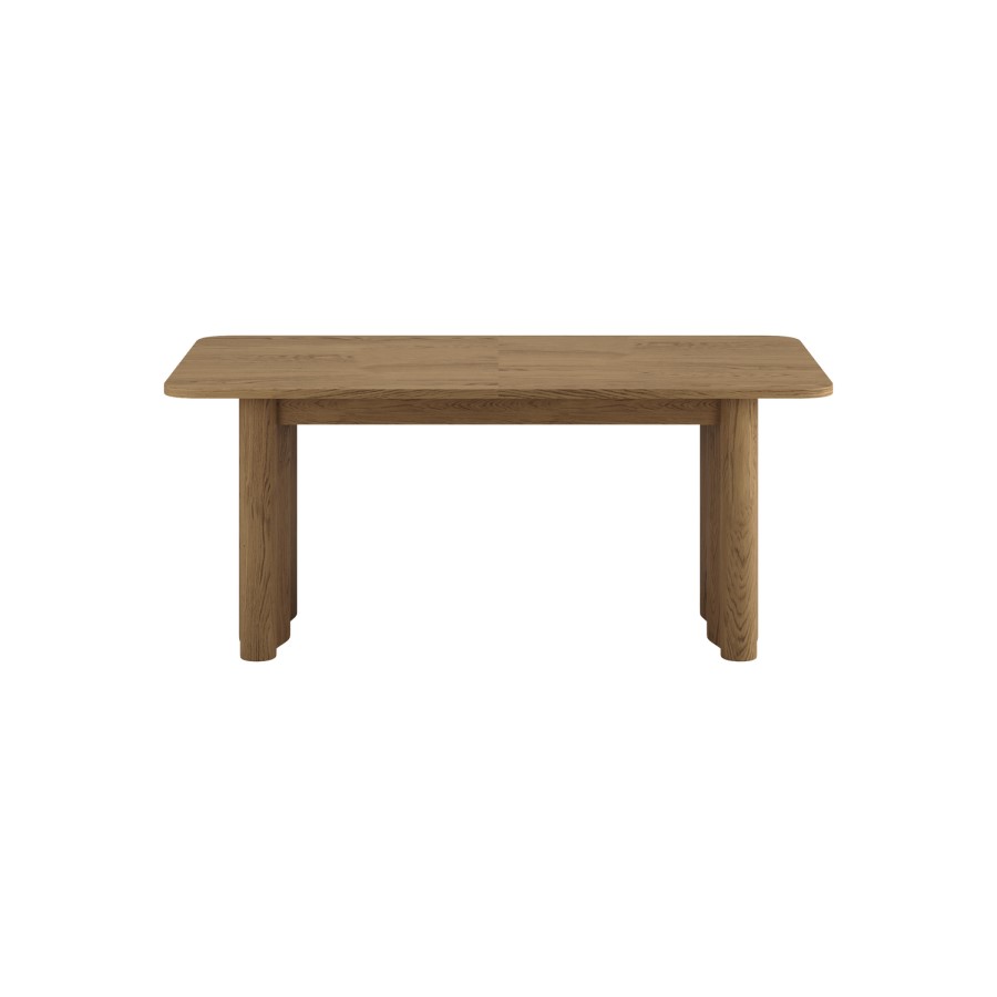 Large Rustic Oak Extendable Dining Table - Seats 6 - 8 - Wave