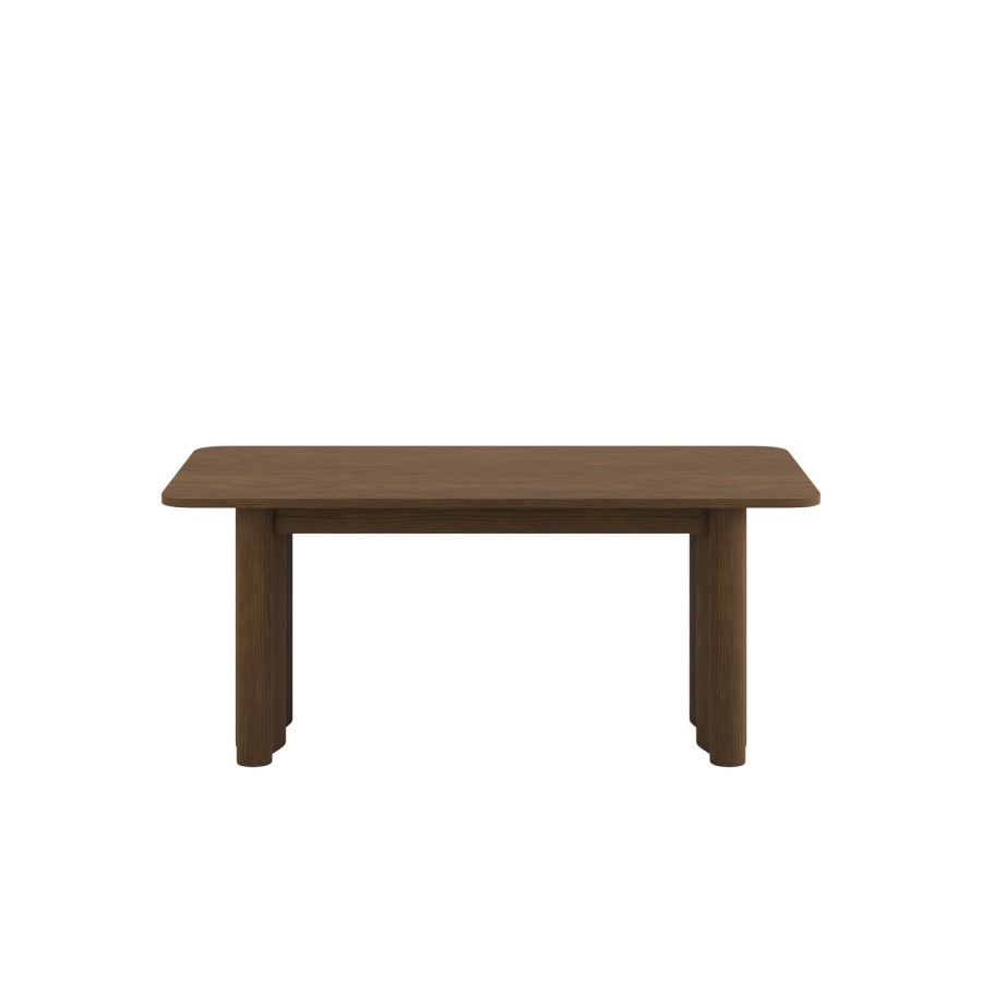 Large Walnut Extendable Dining Table - Seats 6 - 8 - Wave