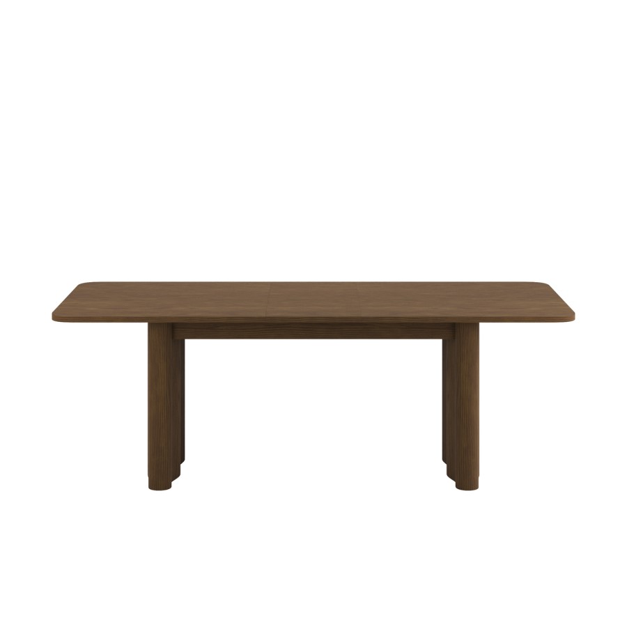 Large Walnut Extendable Dining Table - Seats 6 - 8 - Wave