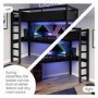 High Sleeper Loft Gaming Bed with Desk in Black - Wyatt