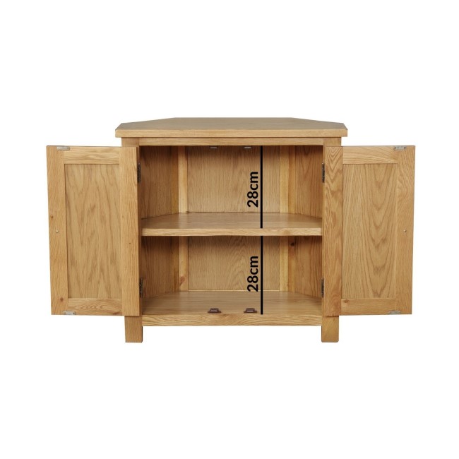 Small Corner Shoe Cabinet in Solid Oak Wood - 15 Pairs