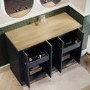 1200mm Blue Freestanding Double Vanity Unit with Wood Worktop - Windsor