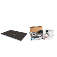 1600x900mm Wet Room Tileable Shower Tray with Wet Room Install & Square Centre Waste Drainage Kit