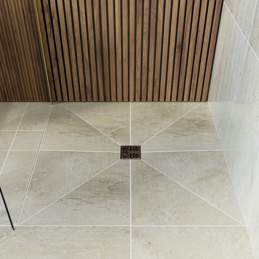 900x900mm Wet Room Tileable Shower Tray - Live Your Colour with Installation Kit for Square Drain Wet Room Tray