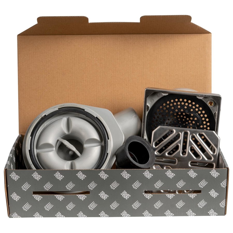 1200x900mm Wet Room Tileable Shower Tray with Wet Room Install & Square Centre Waste Drainage Kit