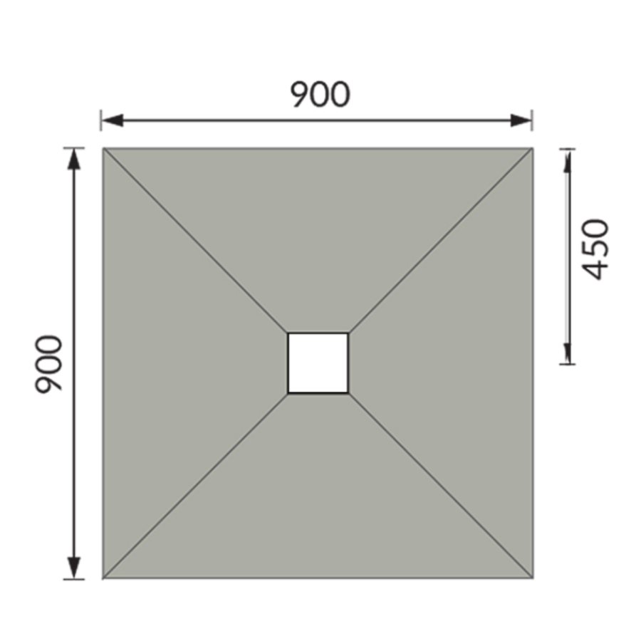 900x900mm Wet Room Tileable Shower Tray - Live Your Colour with Installation Kit for Square Drain Wet Room Tray