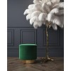 Xena Pouffe in Green Velvet - Small Round Upholstered Stool