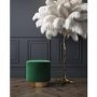 Xena Pouffe in Green Velvet - Small Round Upholstered Stool