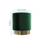 Xena Pouffe in Green Velvet - Small Round Upholstered Stool