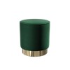 Xena Pouffe in Green Velvet - Small Round Upholstered Stool
