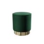 Xena Pouffe in Green Velvet - Small Round Upholstered Stool