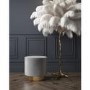 Xena Pouffe in Pale Grey Velvet - Small Round Upholstered Stool