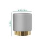 Xena Pouffe in Pale Grey Velvet - Small Round Upholstered Stool