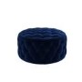 Xena Large Buttoned Footstool in Navy Velvet 