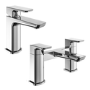 Chrome Bath and Basin Tap Set with Basin Waste- Zana