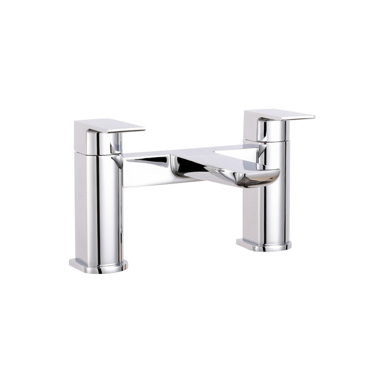 Grade A1 - Chrome Bath and Basin Tap Set with Basin Waste - Zana