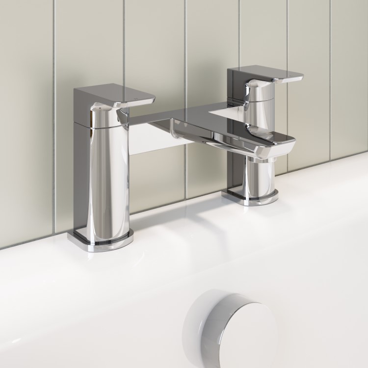 Chrome Bath and Basin Tap Set with Basin Waste- Zana