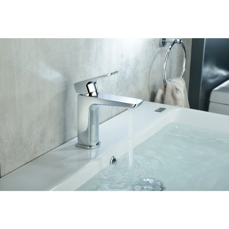 Grade A1 - Chrome Bath and Basin Tap Set with Basin Waste - Zana