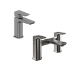 Gunmetal Grey Basin Basin Waste And Bath Tap Pack - Zana