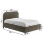 Khaki Green Velvet Double Bed Frame with Blanket Box - Zara