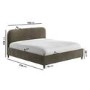 Khaki Green Velvet Super King Bed Frame with Blanket Box - Zara