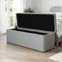 Grey Fabric Double Bed Frame with Blanket Box - Zara