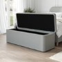 Grey Upholstered King Size Bed Frame with Blanket Box - Zara