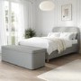 Grey Fabric Small Double Bed Frame with Blanket Box - Zara