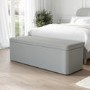 Grey Fabric Small Double Bed Frame with Blanket Box - Zara