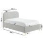 Grey Fabric Small Double Bed Frame with Blanket Box - Zara