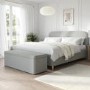 Grey Fabric Super King Bed Frame with Blanket Box - Zara