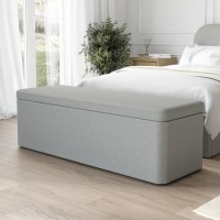 Ottoman Storage Blanket Box in Grey Woven - Zara Ottoman Storage Blanket Box in Grey Woven - Zara