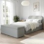 Grey Fabric Small Double Ottoman Bed Frame with Blanket Box - Zara