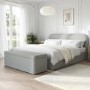 Grey Fabric Super King Ottoman Bed Frame with Blanket Box - Zara