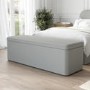 Grey Fabric Double Ottoman Bed Frame with Blanket Box - Zara