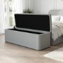 Grey Fabric Super King Ottoman Bed Frame with Blanket Box - Zara