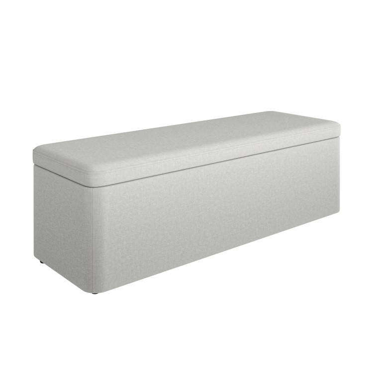 Ottoman Storage Blanket Box in Grey Woven - Zara