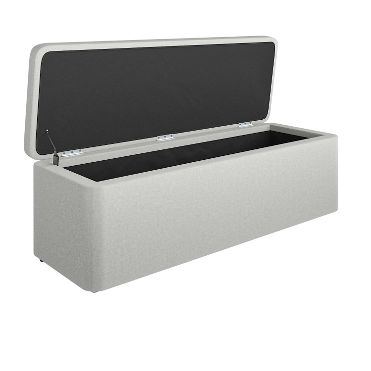 Ottoman Storage Blanket Box in Grey Woven - Zara