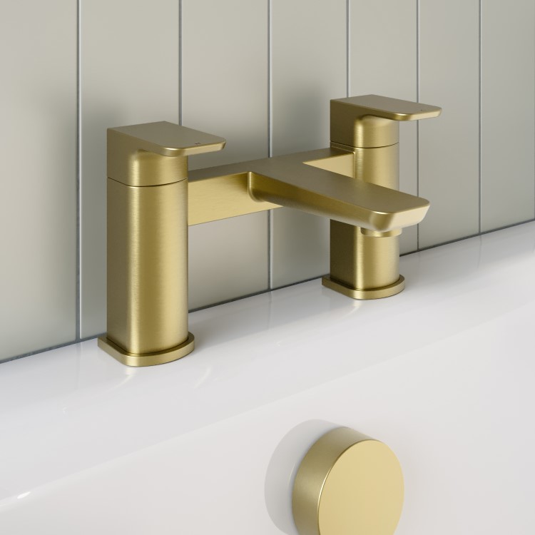 Zana Brushed Brass Basin Mixer Tap & Bath Filler Tap Pack