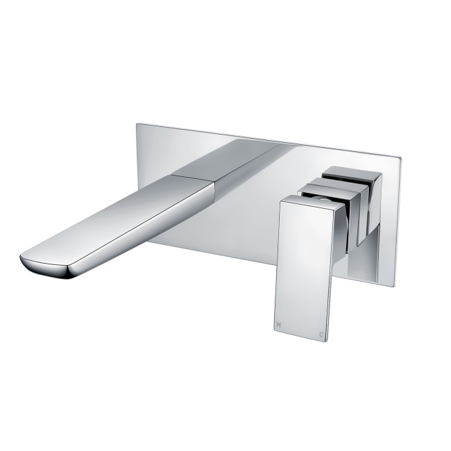 Chrome Wall Mounted Basin Tap - Zana